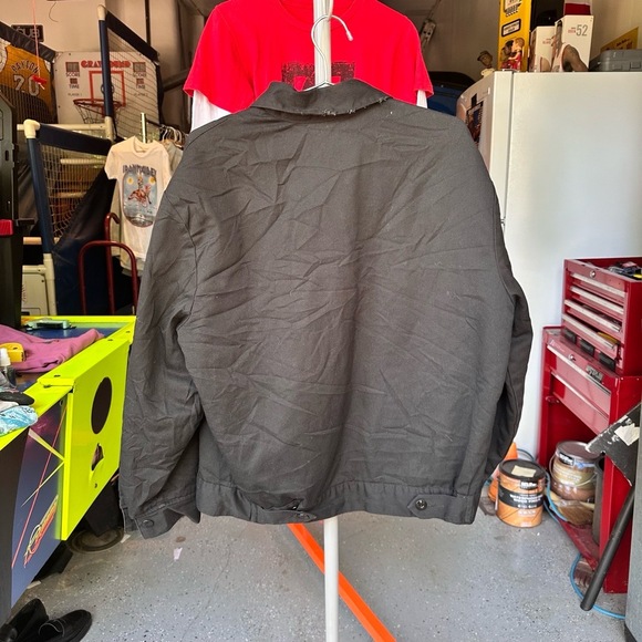 Dickies Black Detroit Style ZipUp Haster Grove Logo Collared Bomber Jacket Large - Picture 4 of 5